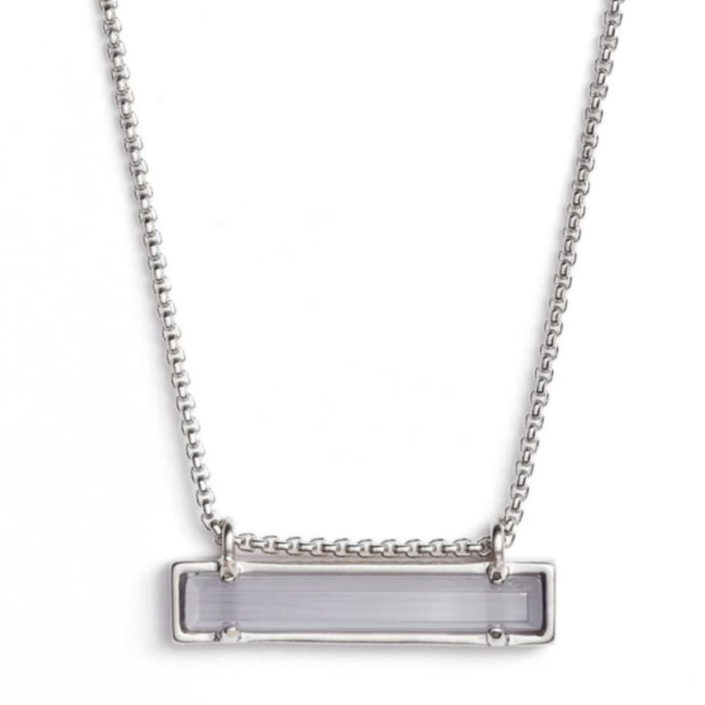 Kendra Scott Leanor Necklace Slate Cats Eye, Silver